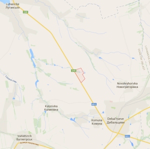 Lohvynove village Debaltseve Ukraine map